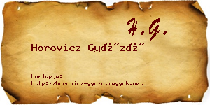 Horovicz Győző névjegykártya